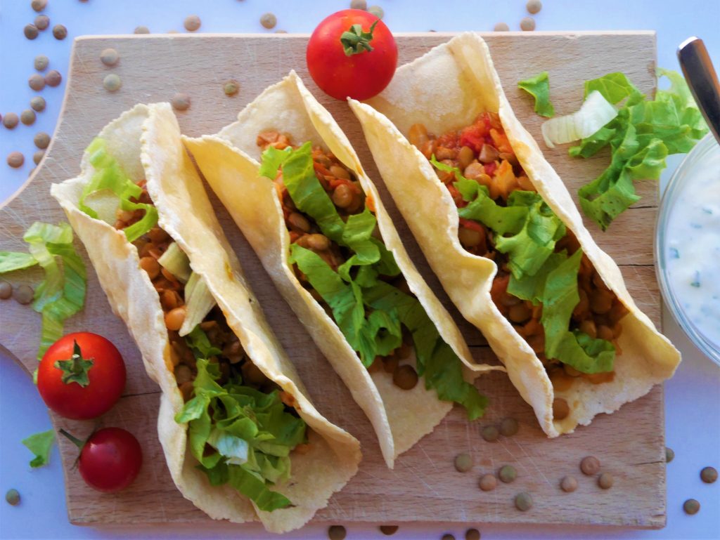 recept za večeru - tacos s lećom